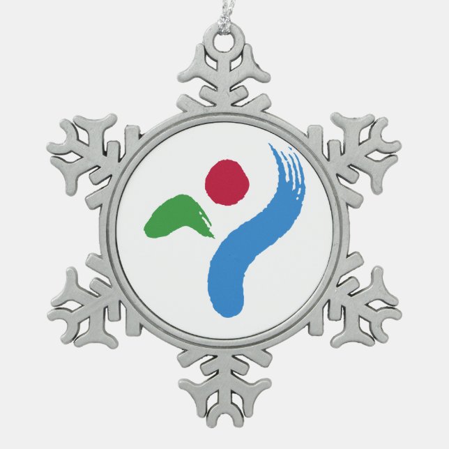 Pewter Snowflake Ornament with Seoul Flag (Vorderseite)