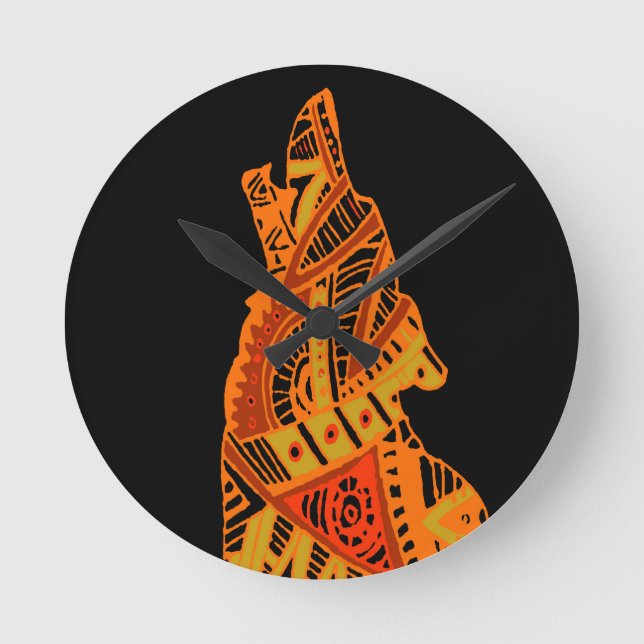 Peyote Coyote Tucson Arizona Runde Wanduhr (Vorderseite)