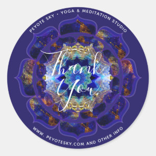 Peyote-Himmel-Mandala Metaphysisch Navy Runder Aufkleber