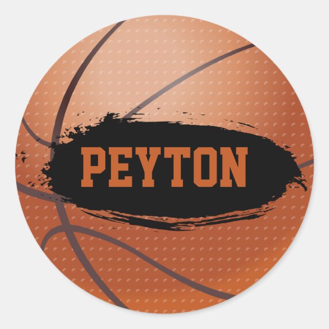 Peyton Basketball Name Stickers (Vorderseite)