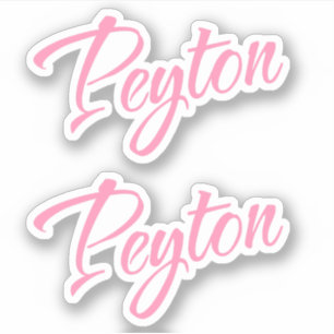 Peyton Decorative Name in Pink x2 Aufkleber