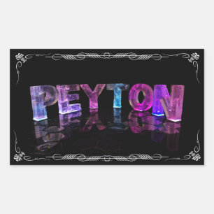 Peyton - Der Name Peyton in 3D Lights (Foto) Rechteckiger Aufkleber