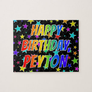 "PEYTON" Vorname, Spaß "GLÜCKLICHER BIRTHTAG" Puzzle