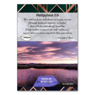 Pfad der demütigen Spielkarte Tischnummer