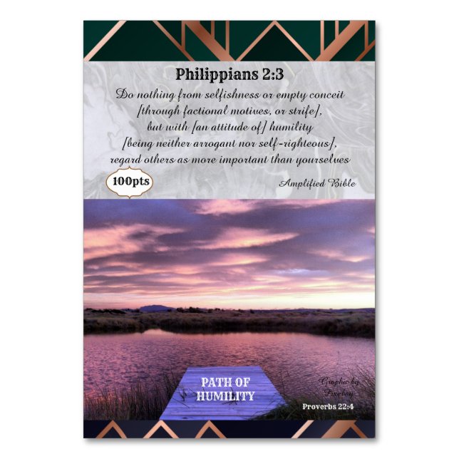 Pfad der demütigen Spielkarte Tischnummer (Rückseite)