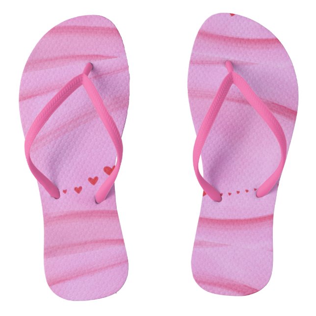 Pfad der Herzen auf Blended Pink FlipFlops (Fußbett)