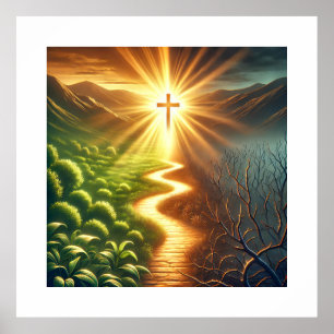 Pfad des Lichts und Schatten Inspirationsquelle Poster