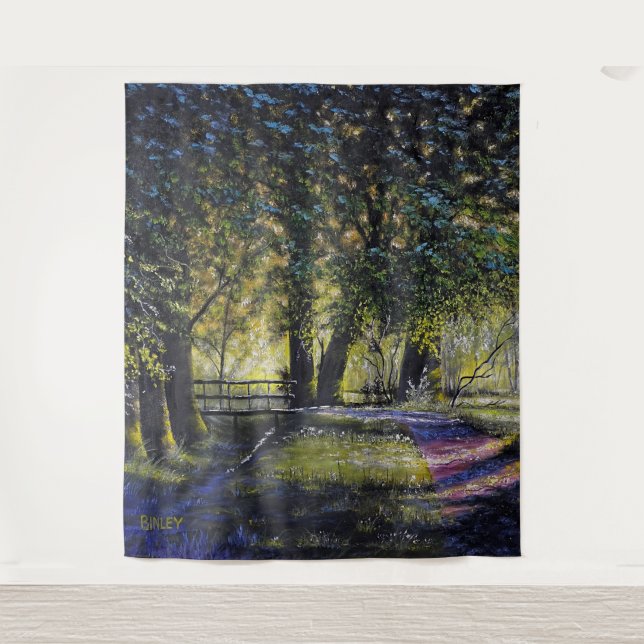 "Pfad durch die Landschaft" Wandteppich (Vorderseite)