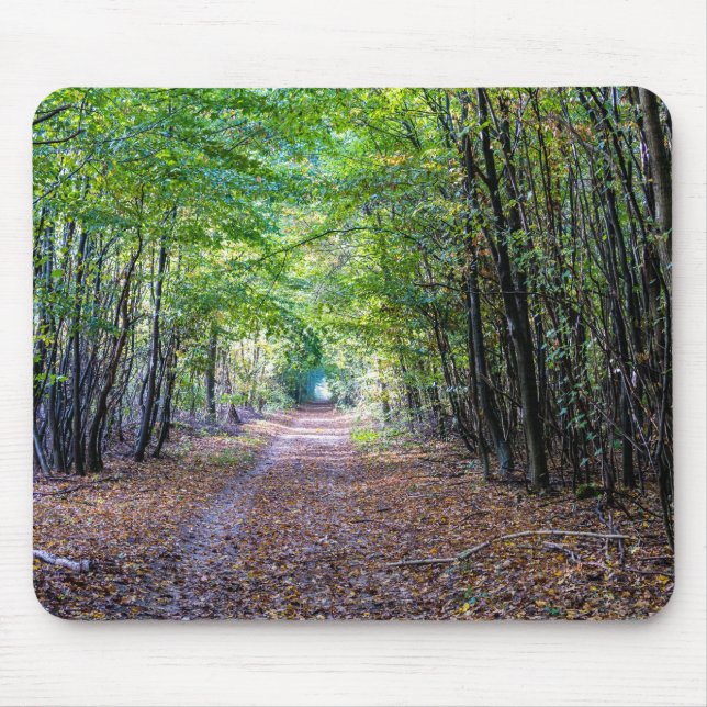 Pfad im Herbstwald, Heiliger Germain-Wald Mousepad (Vorne)