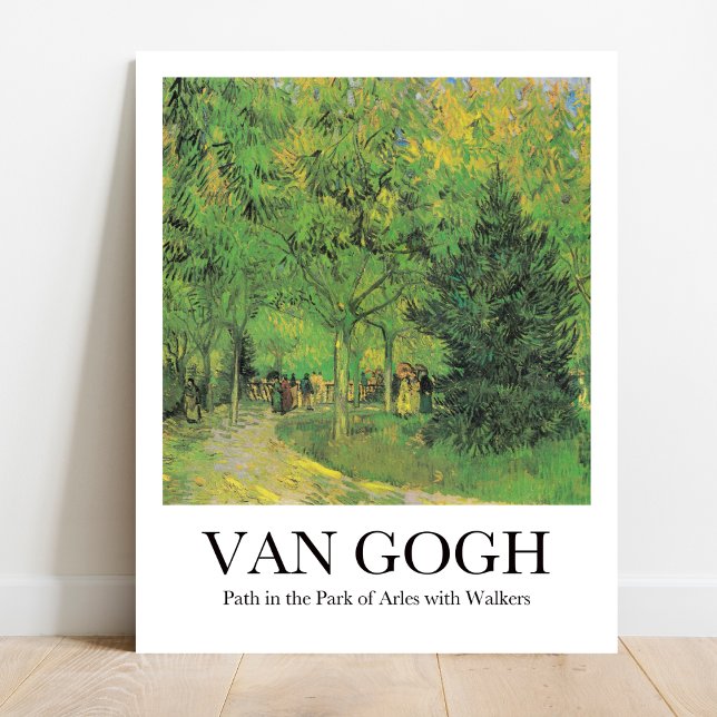 Pfad im Park Arles mit Spaziergängern von Van Gogh Poster (Van Gogh's Sunlit Stroll: Own "Path in the Park"! High-quality art poster)