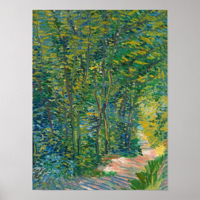 Pfad im Wald, 1887 von Vincent van Gogh Poster (Vorne)