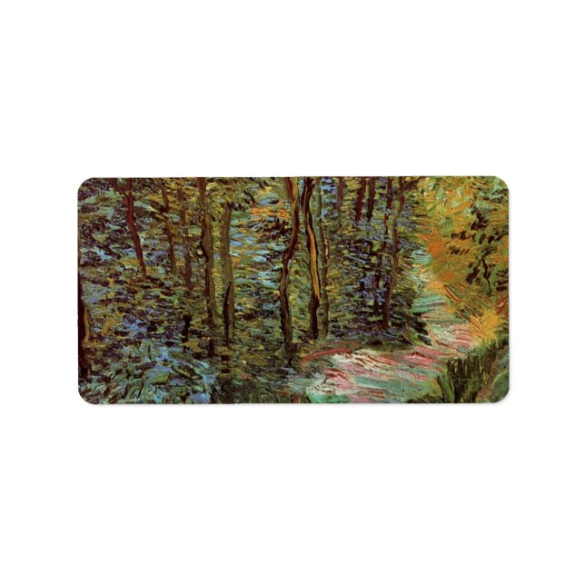 Pfad im Wald von Vincent van Gogh Adressaufkleber (Vorne)
