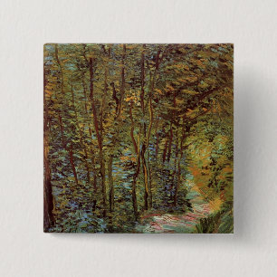 Pfad im Wald von Vincent van Gogh Button