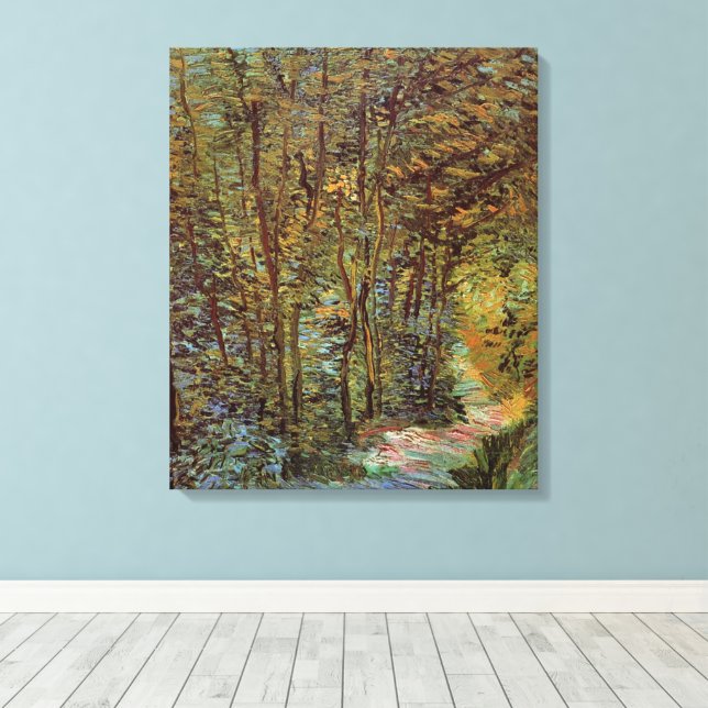 Pfad im Wald von Vincent van Gogh Leinwanddruck (Insitu (Holzboden))