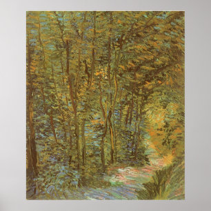 Pfad im Wald von Vincent van Gogh, Vintage Kunst Poster