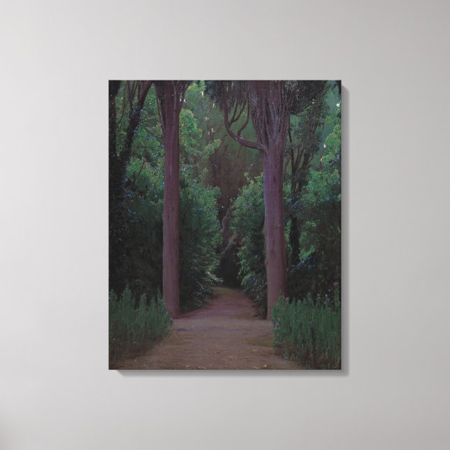 Pfad in einem Park (von Santiago Rusiñol) Leinwanddruck (Vorderseite)