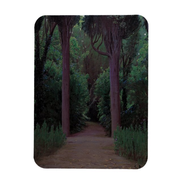Pfad in einem Park (von Santiago Rusiñol) Magnet (Vertikal)
