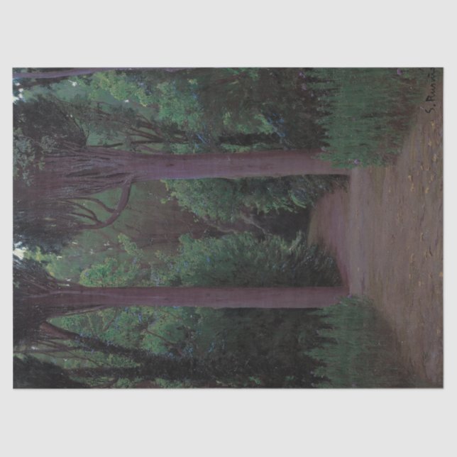 Pfad in einem Park (von Santiago Rusiñol) Seidenpapier (Vorderseite)
