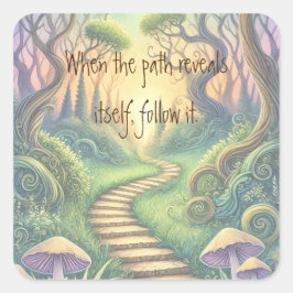 Pfad und Angebot Quadratischer Aufkleber