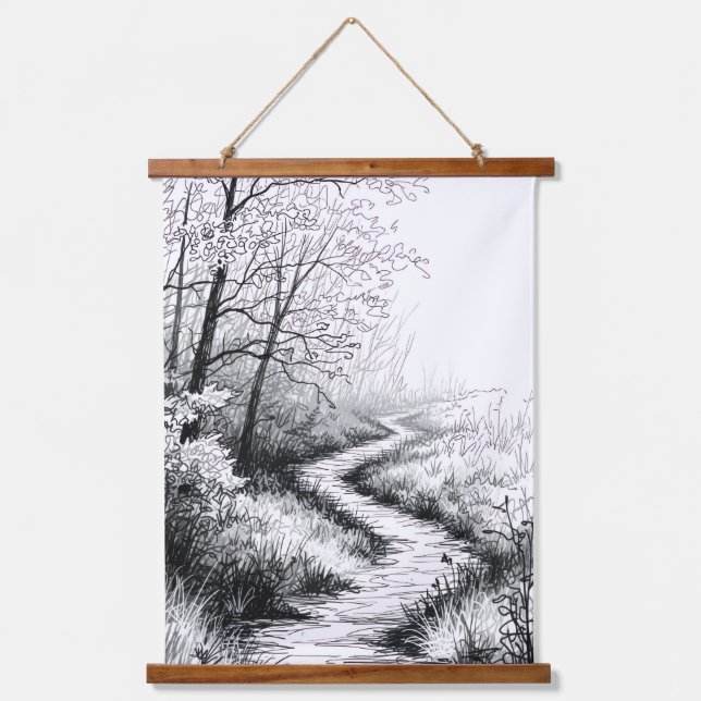 Pfad Wandteppich Mit Holzrahmen (Vorderseite)