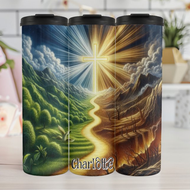 Pfad zum beleuchteten Kreuz Thermosbecher (Von Creator hochgeladen)