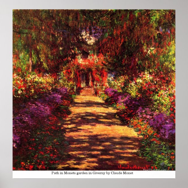 Pfad zum Monetgarten von Claude Monet Poster (Vorne)