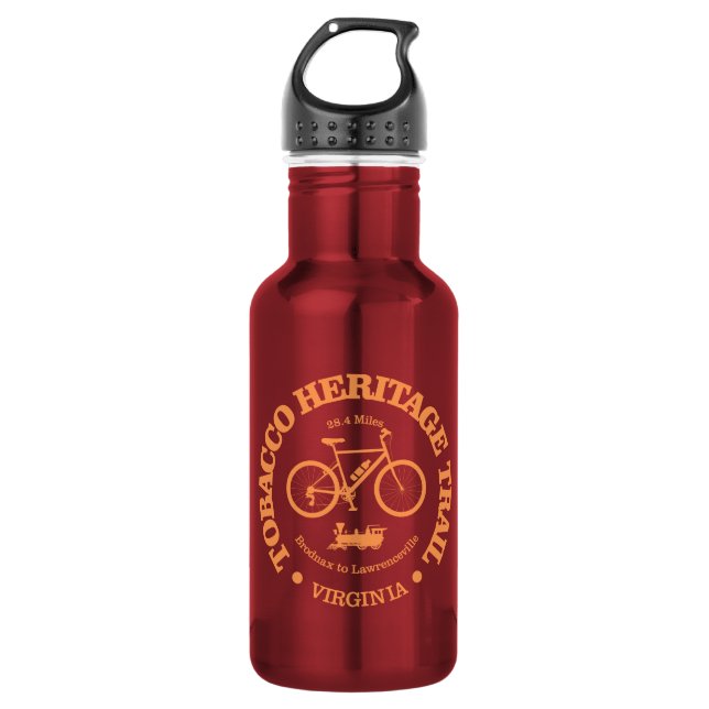 Pfad zum Tabakerbe (Fahrrad) Edelstahlflasche (Vorderseite)