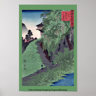 Pfad zum Zenkoji-Tempel durch Utagawa, Hiroshige Poster