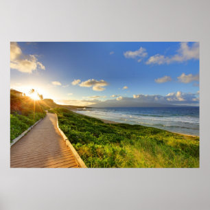 Pfad zur Sonne. Oneloa Beach. Maui. Poster