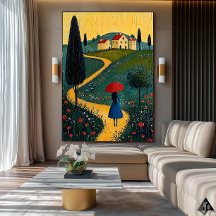 Pfad zur Zuhause - Naïf Whimsical Journey Art Poster