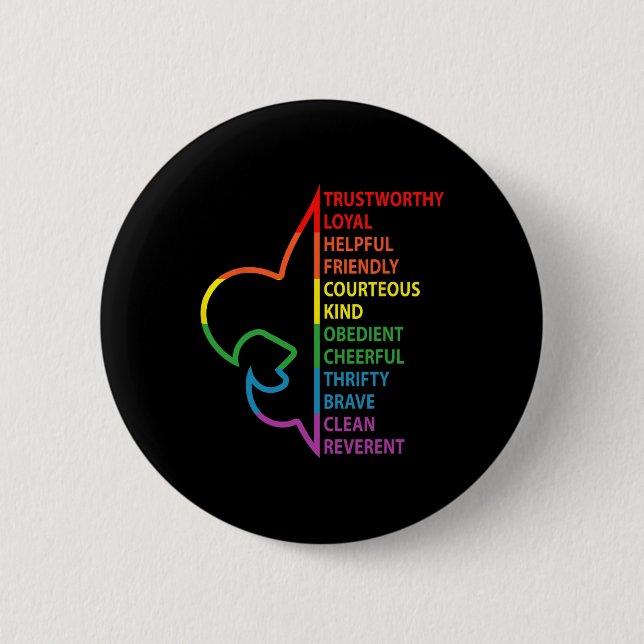Pfadfinder Gesetz Pfadfinder Camping Regenbogen Bu Button (Vorderseite)
