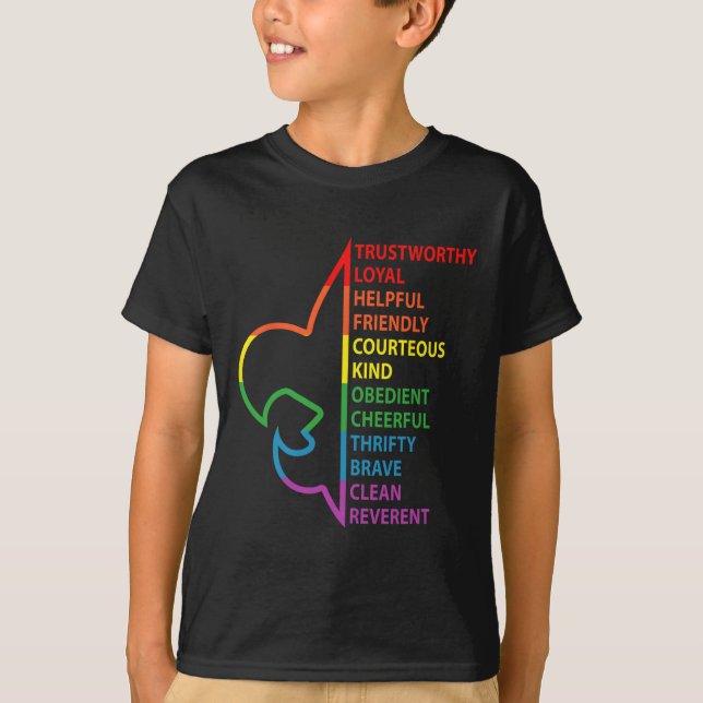 Pfadfinder Gesetz Pfadfinder Camping Regenbogen Bu T-Shirt (Vorderseite)