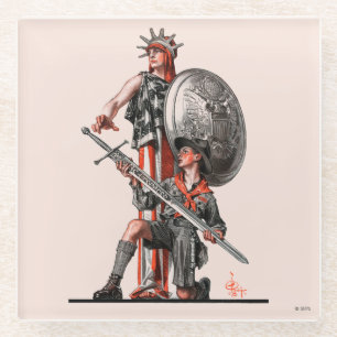 Pfadfinder und Freiheit Glasuntersetzer