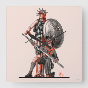 Pfadfinder und Freiheit Quadratische Wanduhr