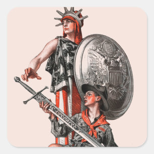 Pfadfinder und Freiheit Quadratischer Aufkleber