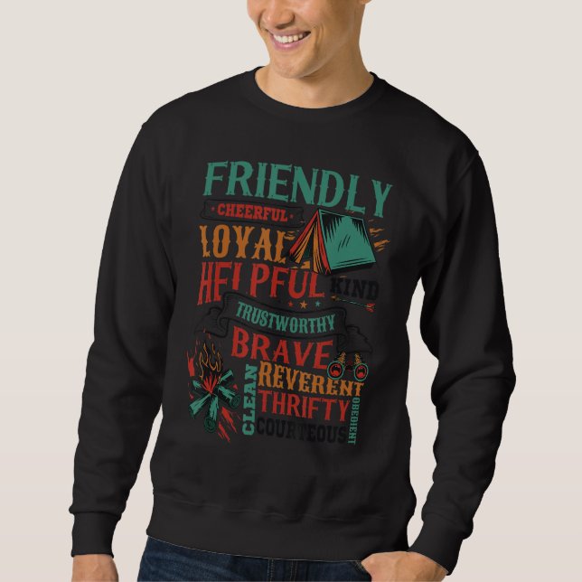Pfadfindercharaktermerkmale Sweatshirt (Vorderseite)