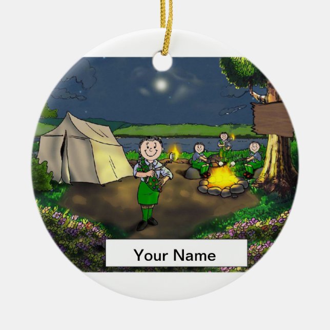 Pfadfinderin Keramik Ornament (Vorne)