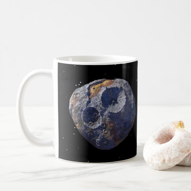 Pfadfindermission bei Asteroiden 16 Psyche Kaffeetasse (Mit Donut)