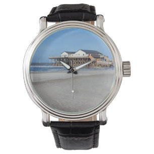 Pfahlhaus am Strand von St. Peter Ording Armbanduhr