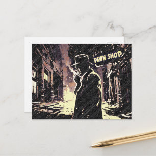 Pfandleihe im Retro-Stil, gritty urbaner Stil der Postkarte
