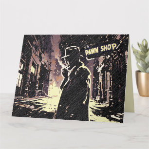Pfandleihe Retro Urbane Rauheit Pop Art Stil Karte