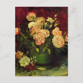 Pfanne von Peonies und Rose, Vincent van Gogh Postkarte