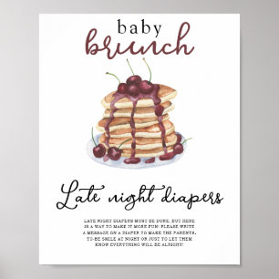 Pfannkuchen-Baby-Party Übernächtigte Windeln Poster