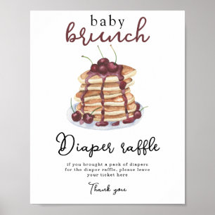 Pfannkuchen-Baby-Party-Windel-Raffle Poster