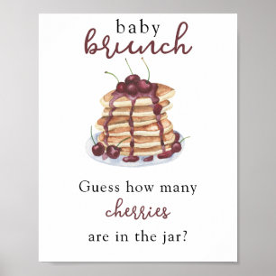 Pfannkuchen Baby Shower Errate wie viele Kirschen Poster