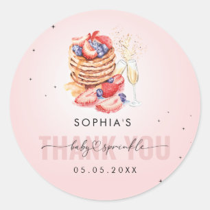 Pfannkuchen Brunch Sprudelig Rosa Baby Streusel Da Runder Aufkleber