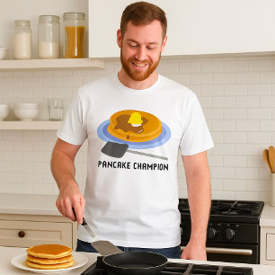 Pfannkuchen-Champion Frühstück Essen Herren T-Shir T-Shirt