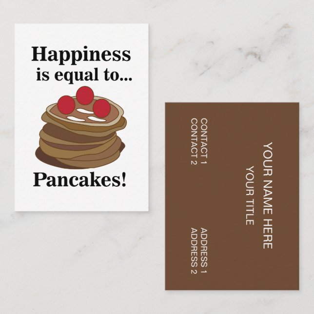 Pfannkuchen Frühstücks-Restaurant Visitenkarte (Vorne/Hinten)