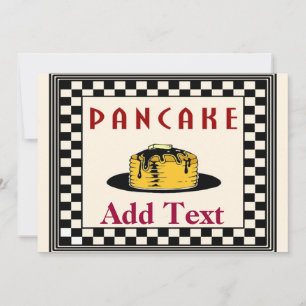 Pfannkuchen-Frühstückseinladungen im Vintage-Stil Einladung