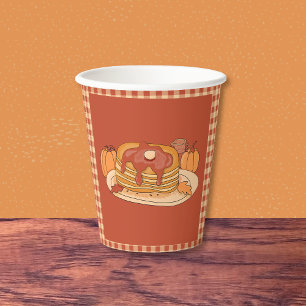 Pfannkuchen - Herbst-Buffalo-Karomuster-Papierbech Pappbecher